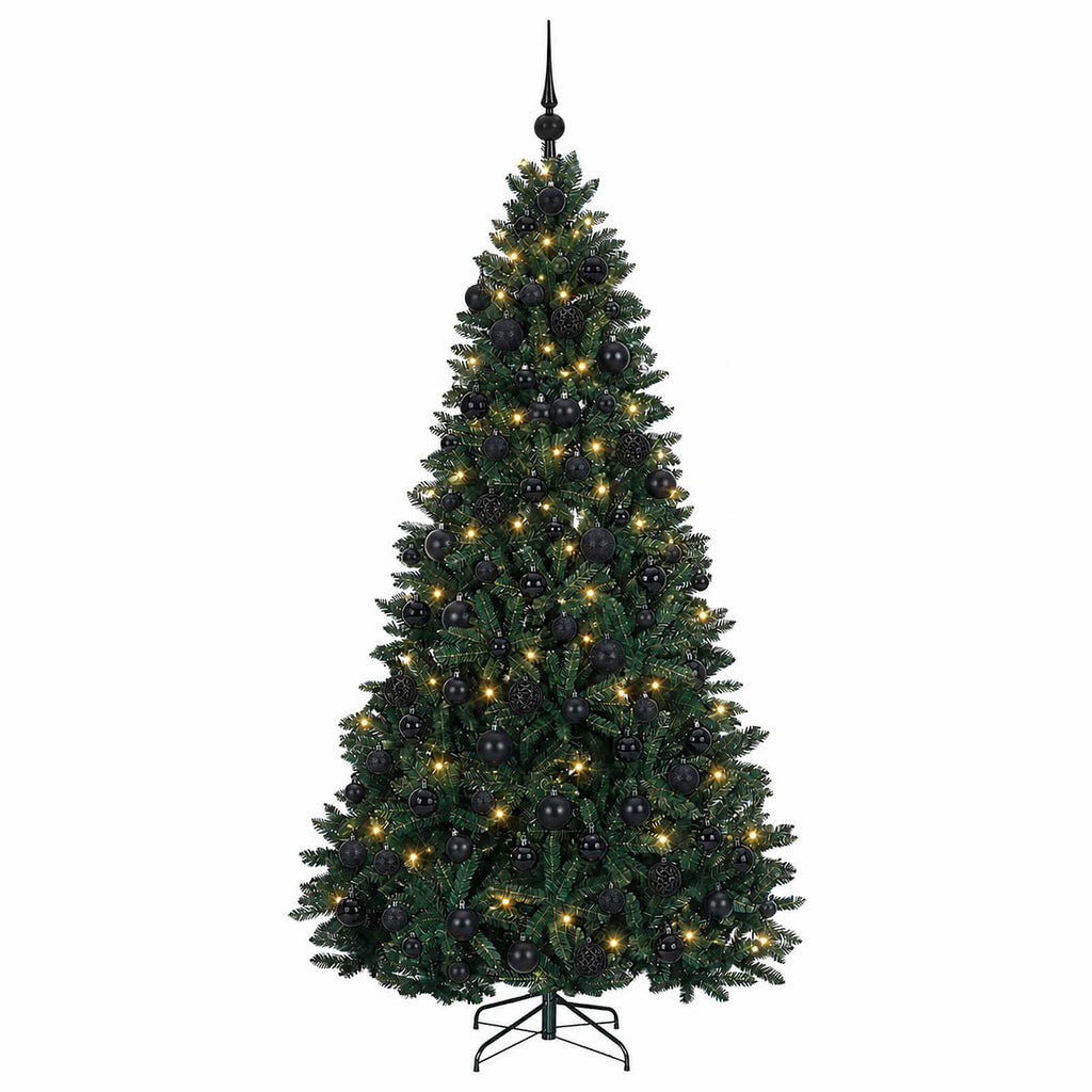 vidaXL Sztuczna choinka z bombkami, ciemnozielona 180 cm 300 LED