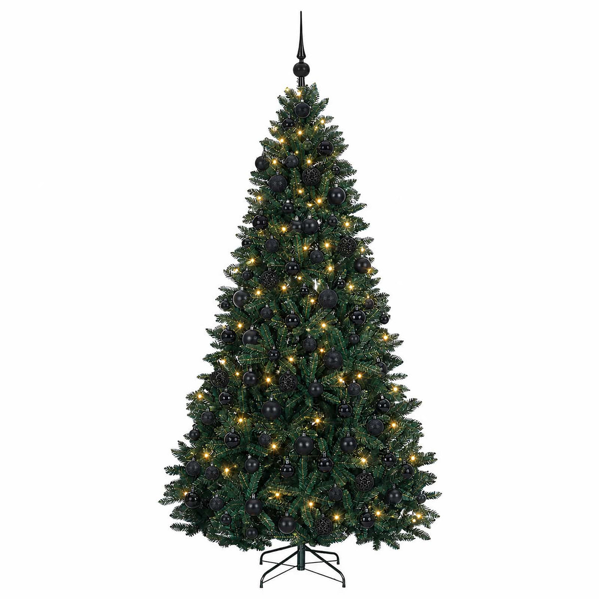 vidaXL Sztuczna choinka, ciemnozielona, z bombkami 240 cm 300 LED