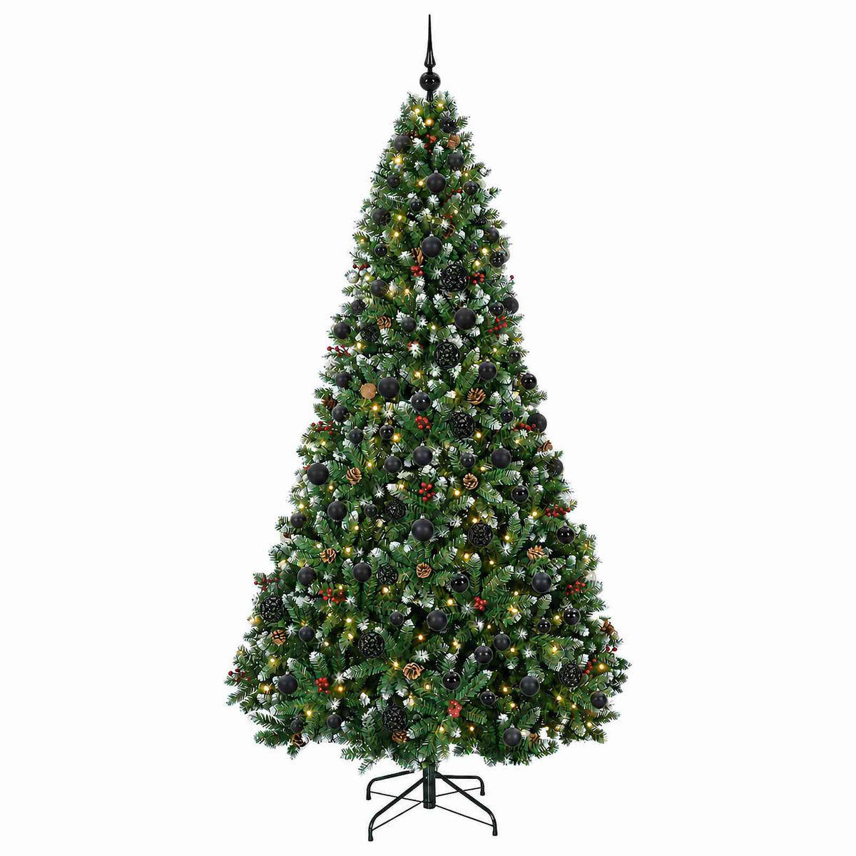vidaXL Sztuczna choinka zielona z bombką 180 cm 300 LED Ciepła biel