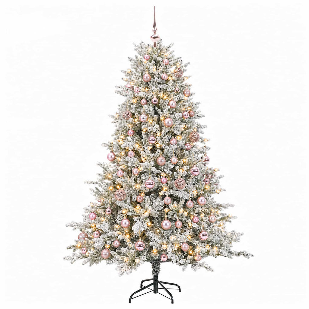 vidaXL Sztuczna choinka z bombkami 180 cm 300 LED Ciepła biel