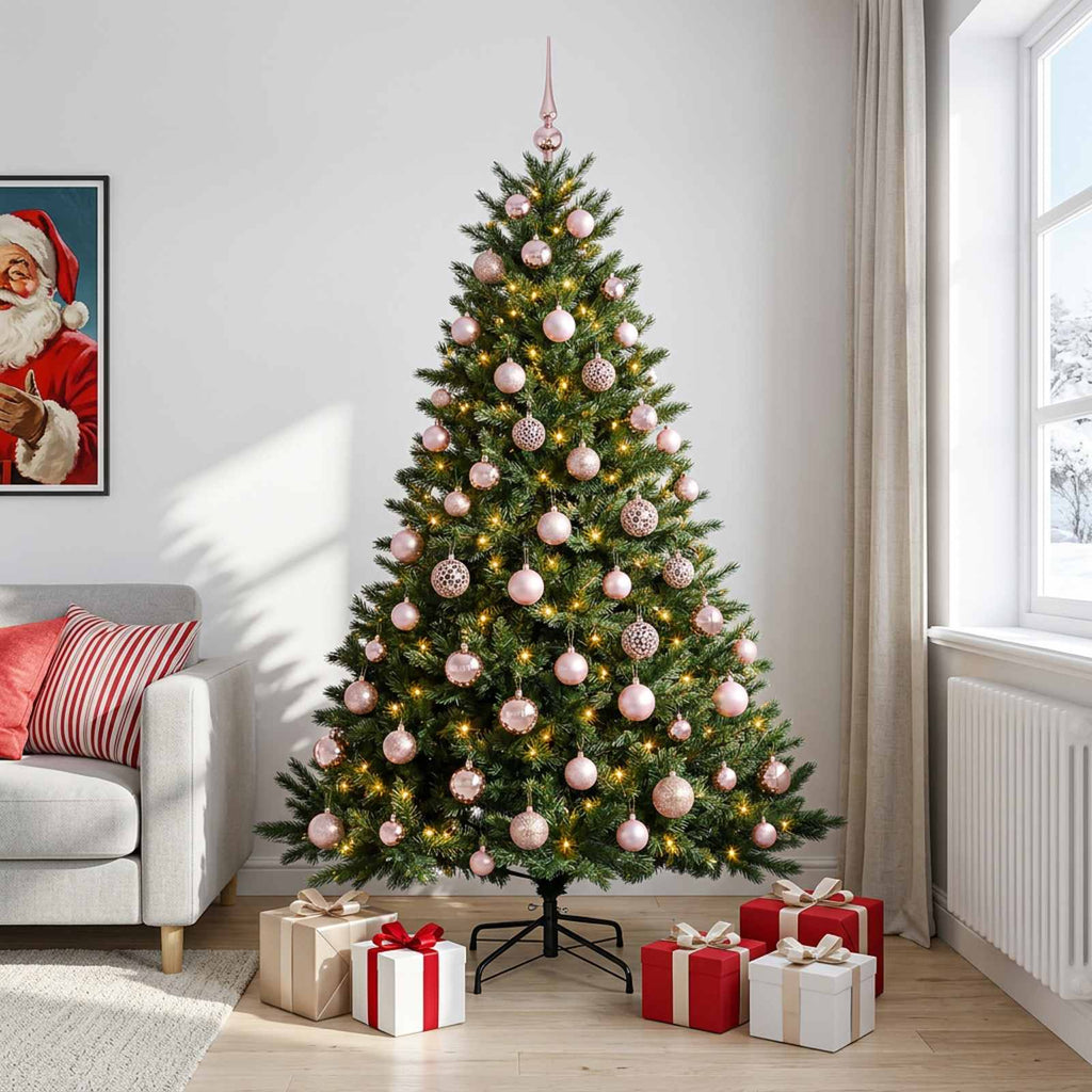 vidaXL Sztuczna choinka z bombką 240 cm 300 LED Ciepła biel