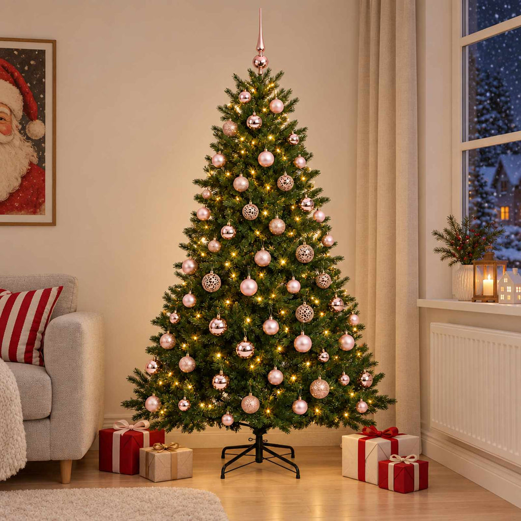 vidaXL Sztuczna choinka z bombką 240 cm 300 LED Ciepła biel