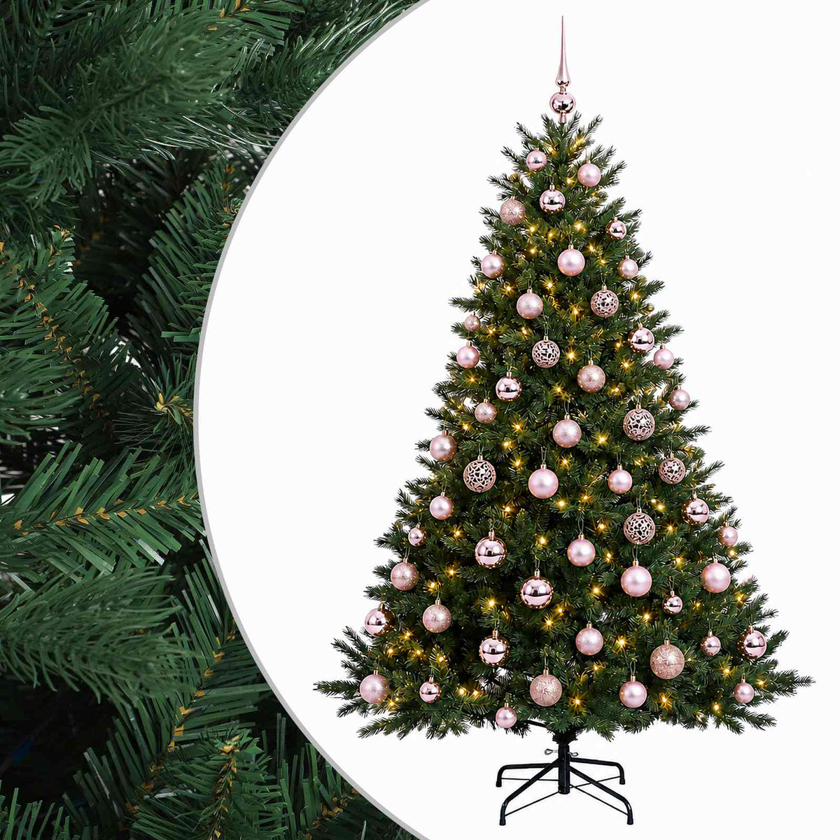 vidaXL Sztuczna choinka z bombką 240 cm 300 LED Ciepła biel