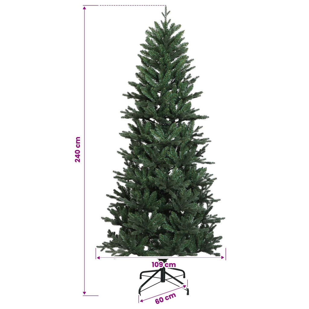 vidaXL Sztuczna choinka z bombką 240 cm 300 LED Ciepła biel PVC i PE