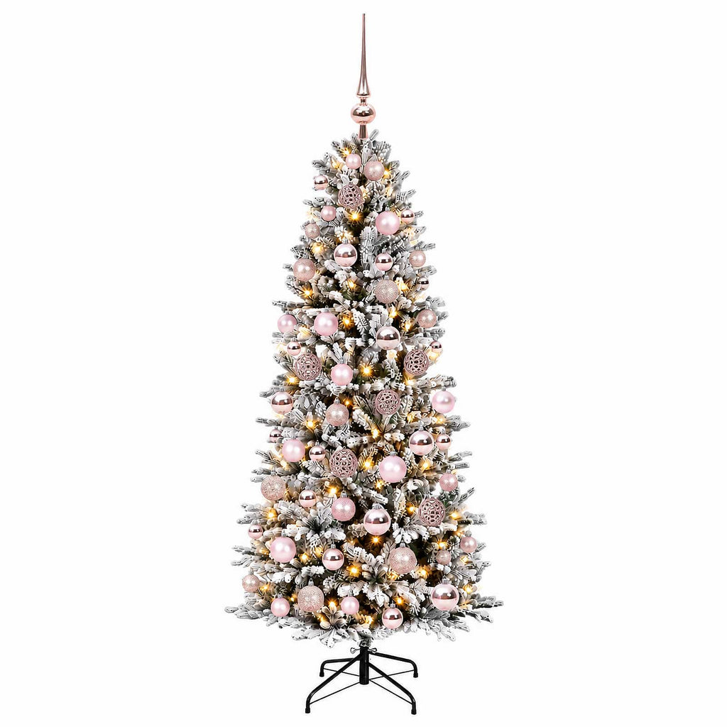 vidaXL Sztuczna choinka z bombką 240 cm 300 LED Ciepła biel PVC i PE