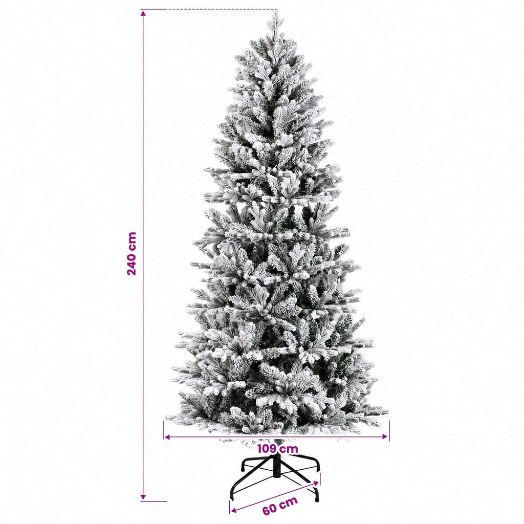 vidaXL Sztuczna choinka z bombką 240 cm 300 LED Ciepła biel PVC i PE