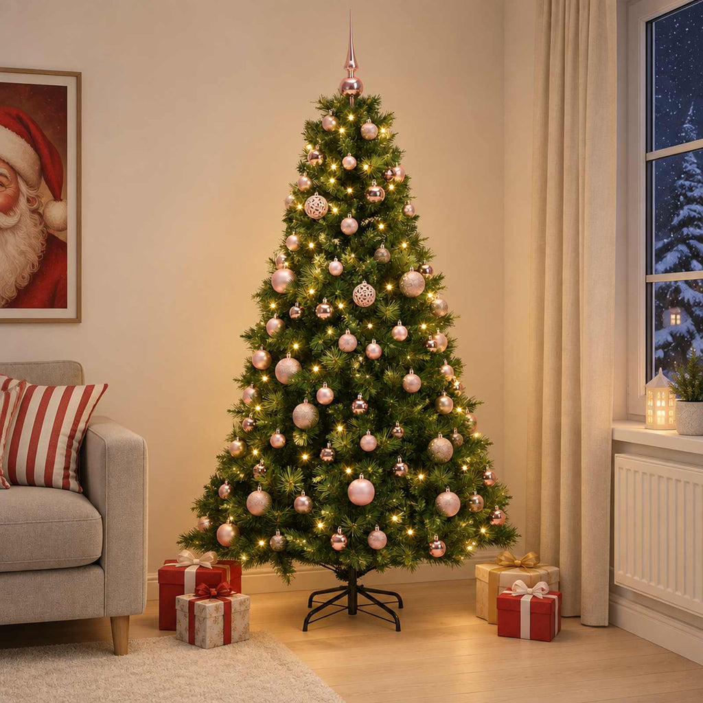 vidaXL Sztuczna choinka z bombką 180 cm 300 LED Ciepła biel