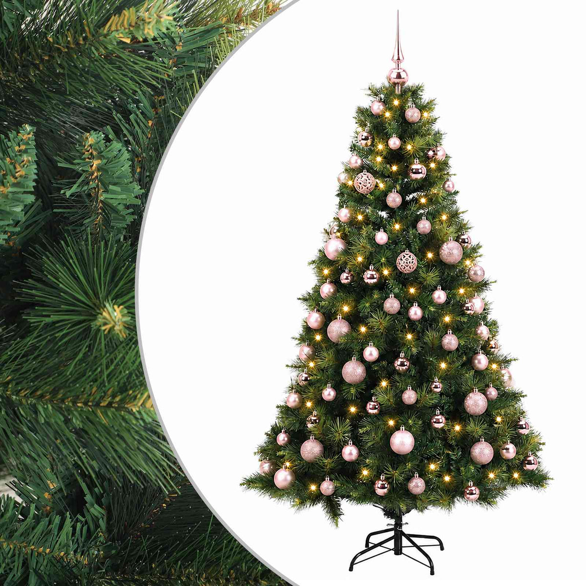 vidaXL Sztuczna choinka z bombką 180 cm 300 LED Ciepła biel
