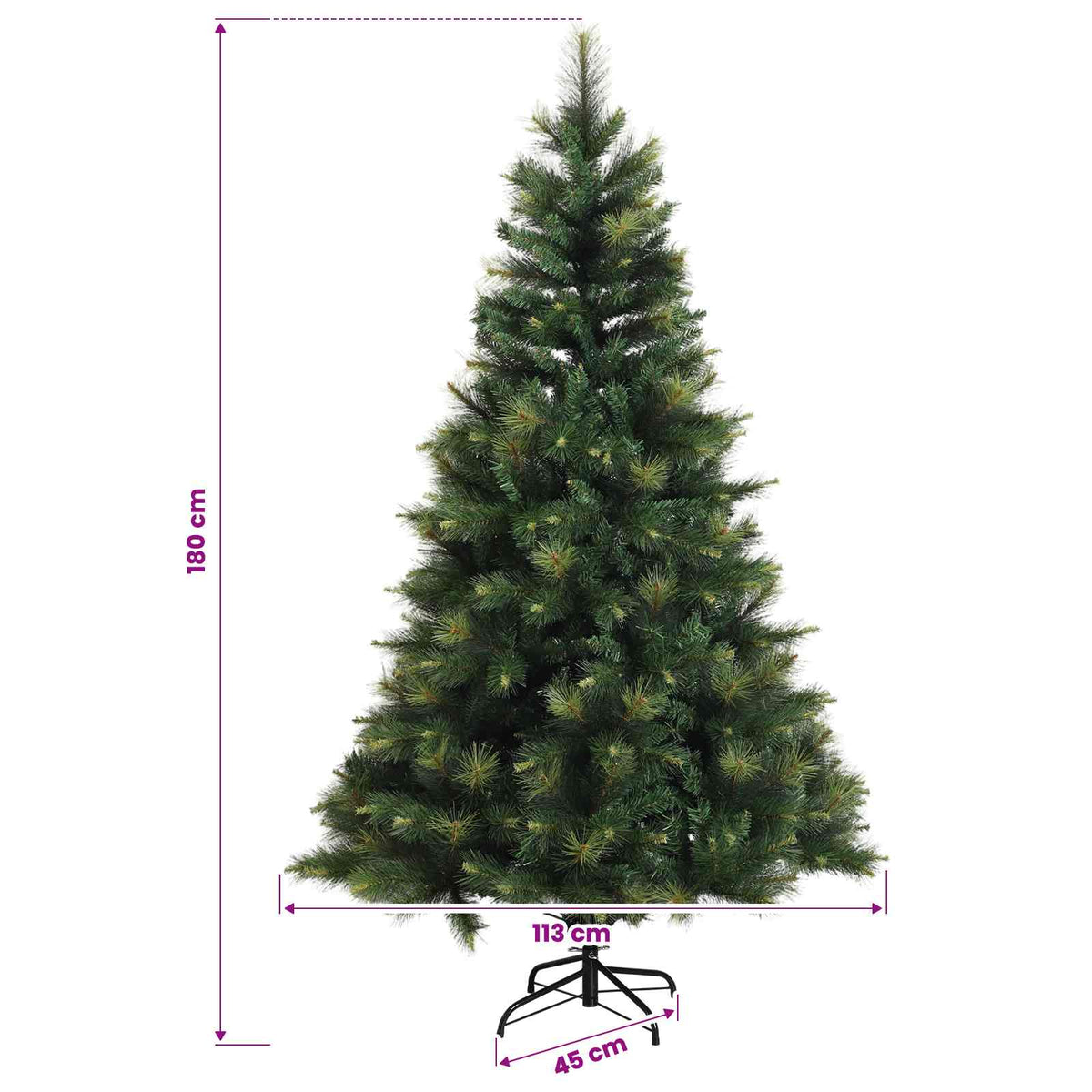 vidaXL Sztuczna choinka z bombką 180 cm 300 LED Ciepła biel