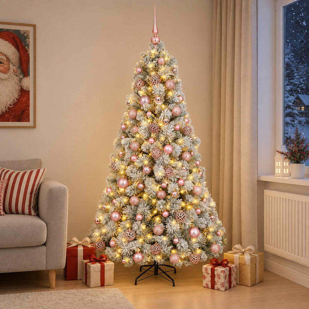 vidaXL Sztuczna choinka z bombką 180 cm 300 LED Ciepła biel
