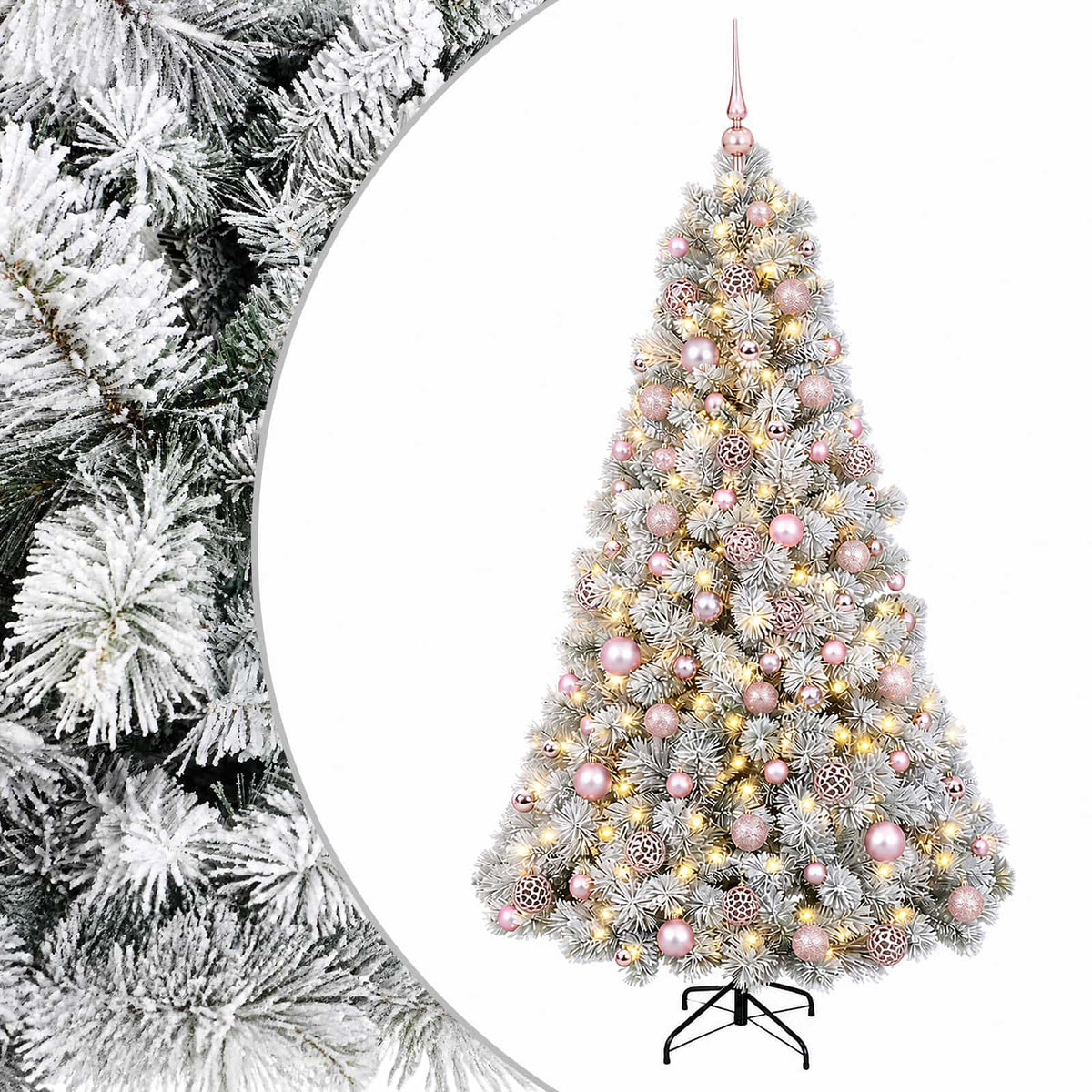 vidaXL Sztuczna choinka z bombką 180 cm 300 LED Ciepła biel