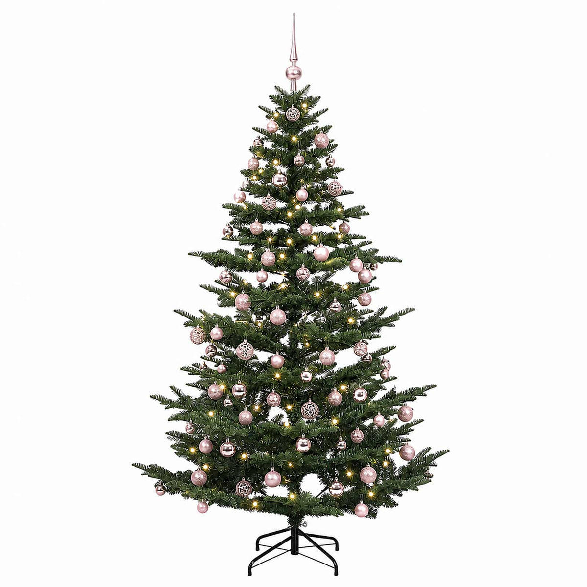 vidaXL Sztuczna choinka z bombką 210 cm 300 LED Ciepła biel PE i PVC