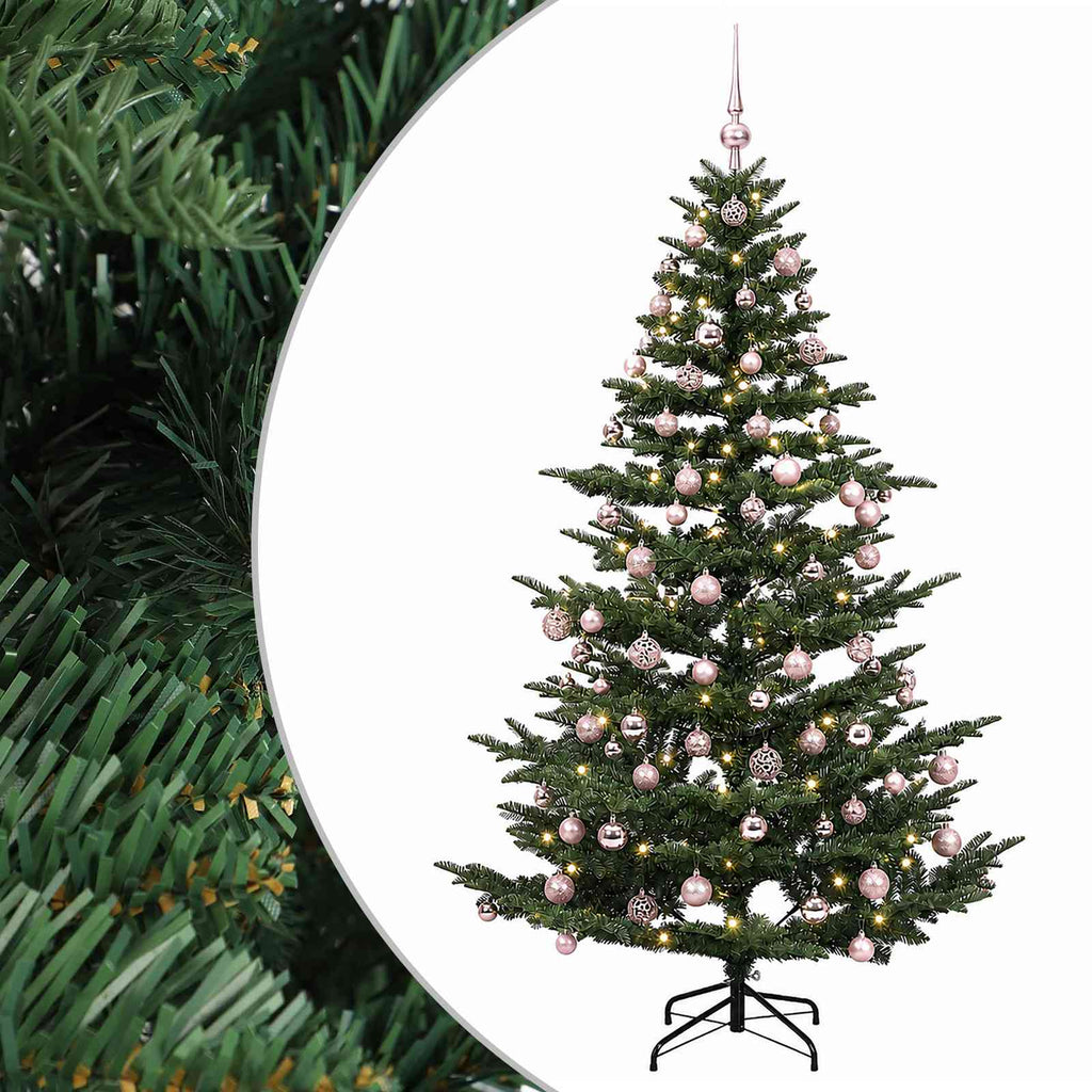 vidaXL Sztuczna choinka z bombką 240 cm 300 LED Ciepła biel PE i PVC