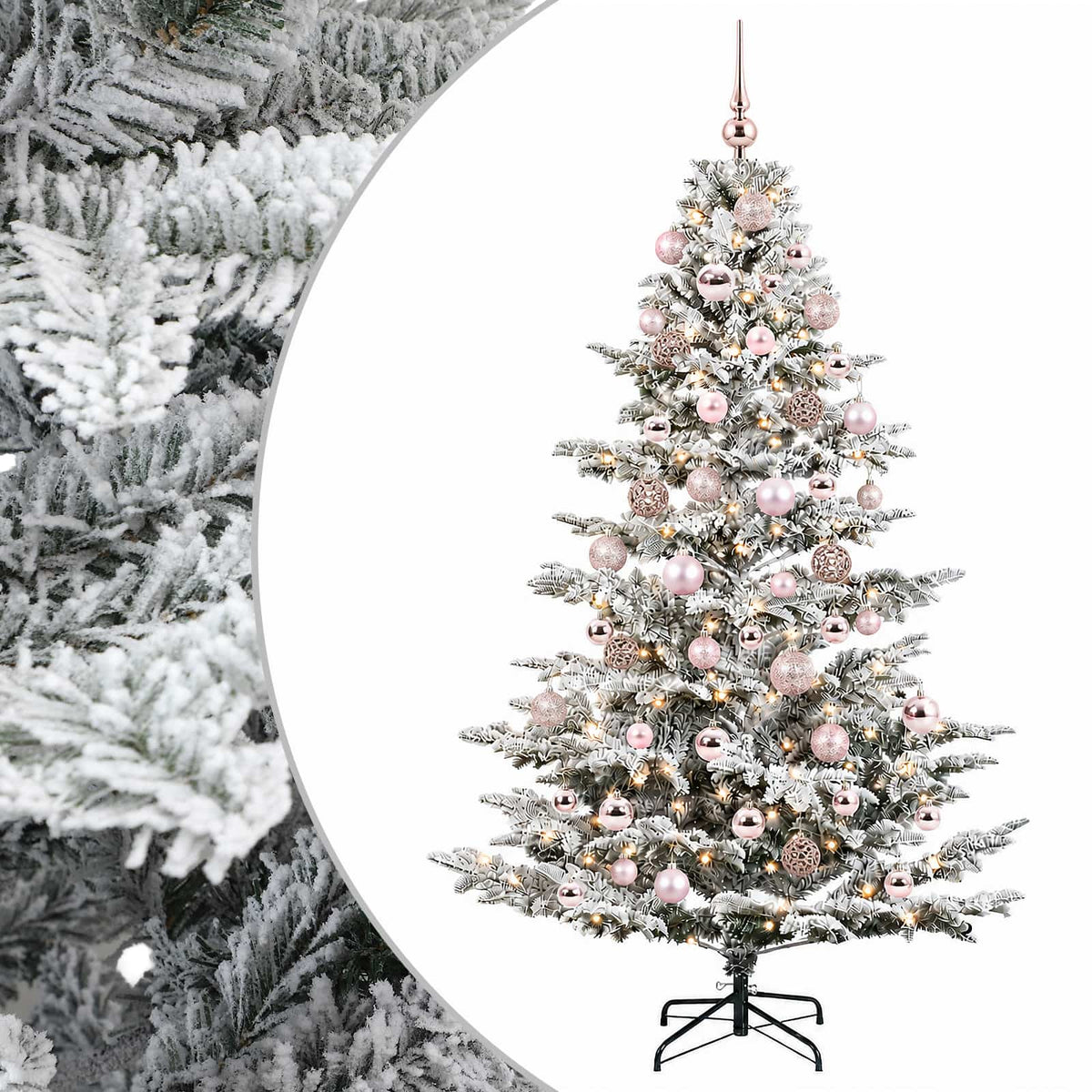 vidaXL Sztuczna choinka z bombką 180 cm 300 LED Ciepła biel PE i PVC