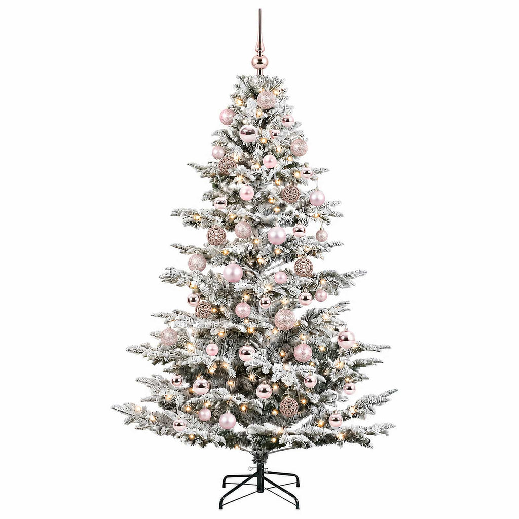vidaXL Sztuczna choinka z bombką 210 cm 300 LED Ciepła biel PE i PVC