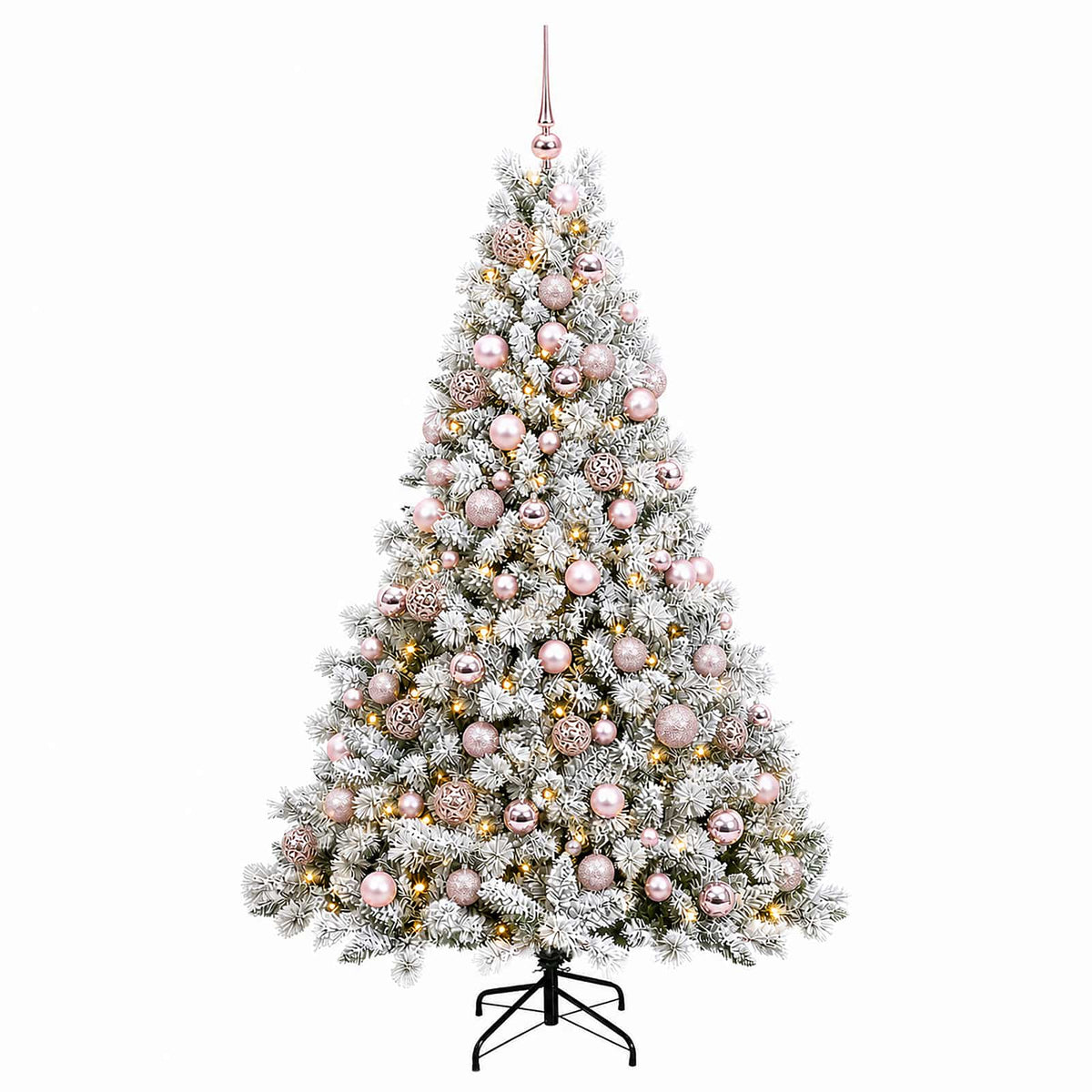 vidaXL Sztuczna choinka z bombkami 180 cm 300 LED Ciepła biel