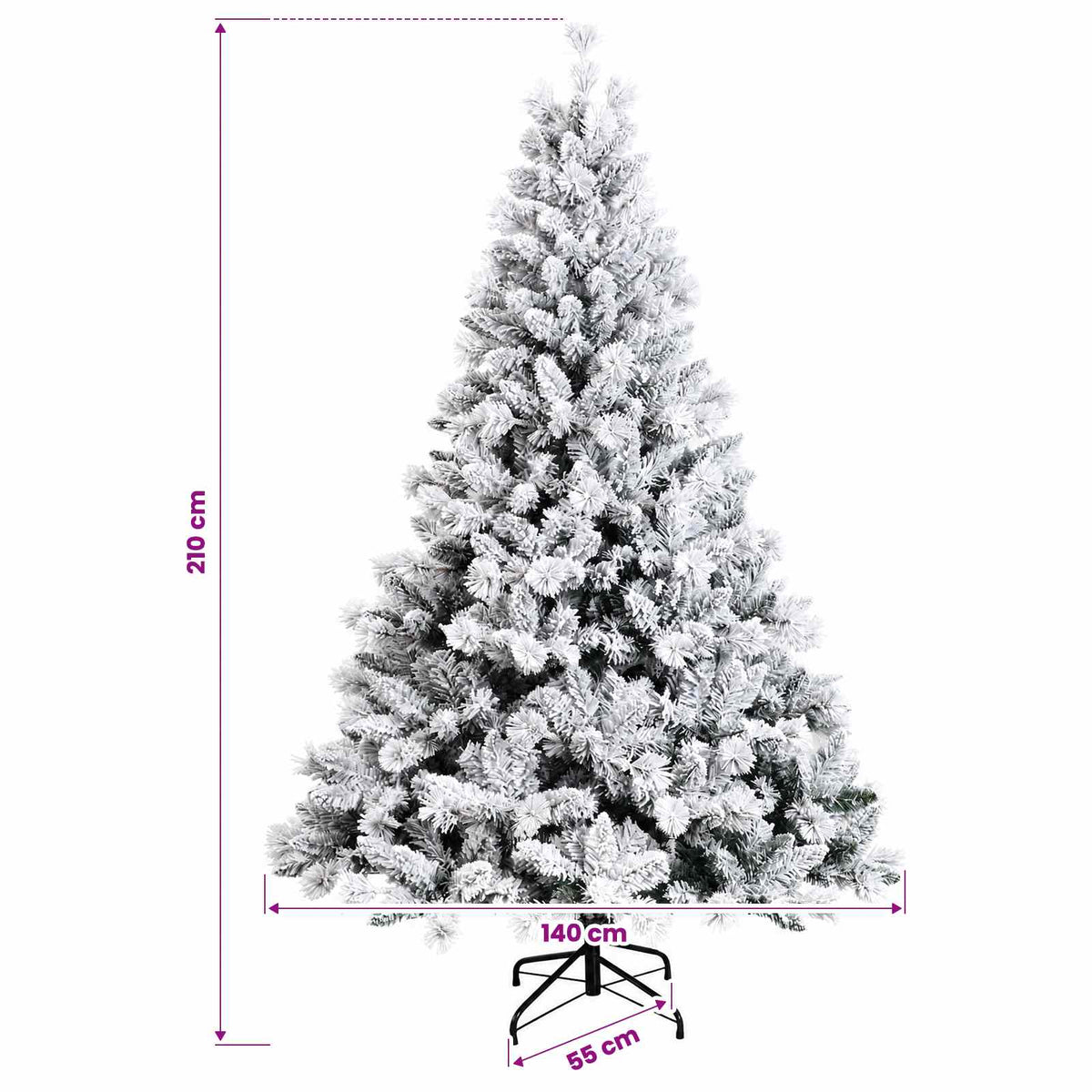 vidaXL Sztuczna choinka z bombkami 210 cm 300 LED Ciepła biel