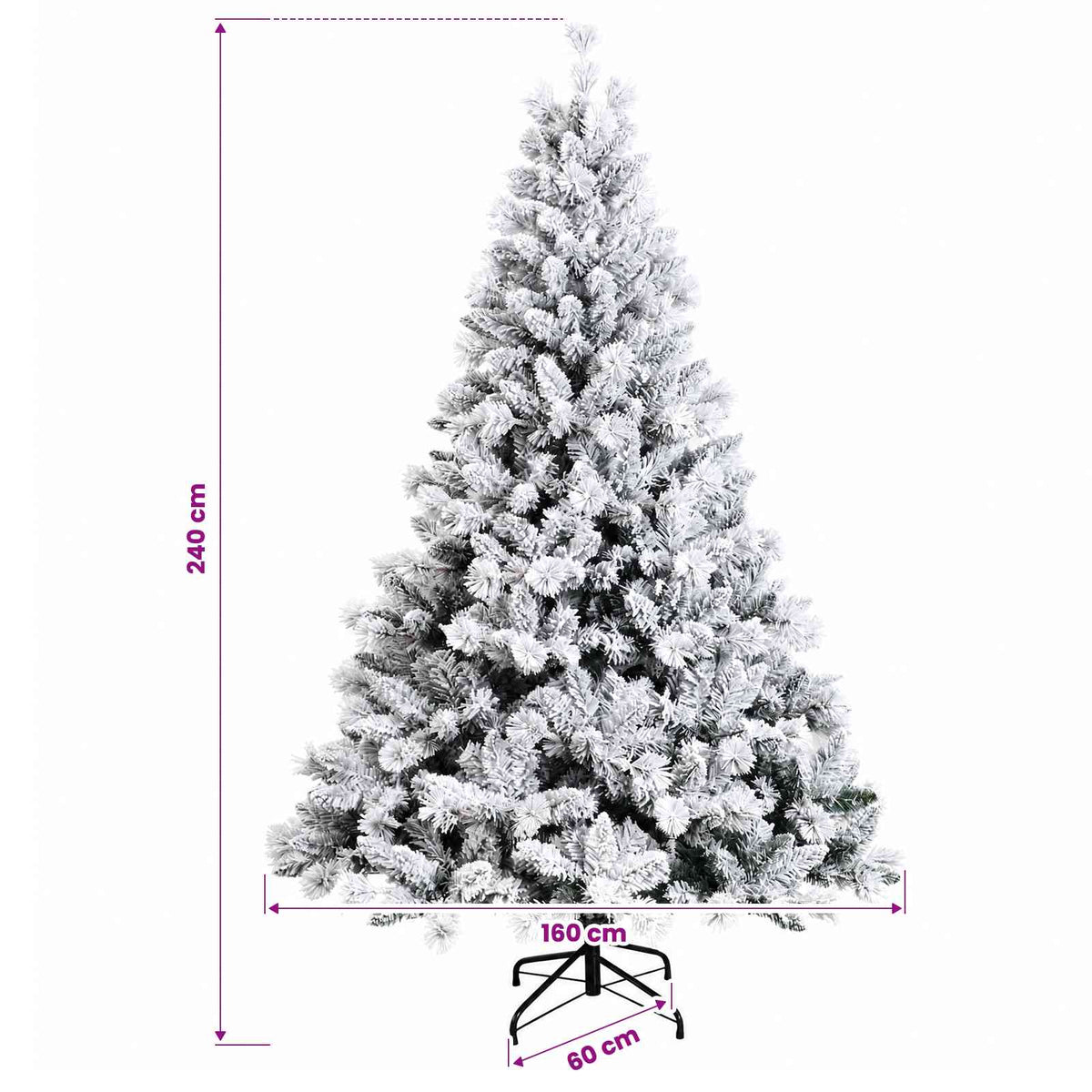 vidaXL Sztuczna choinka z bombkami 240 cm 300 LED Ciepła biel