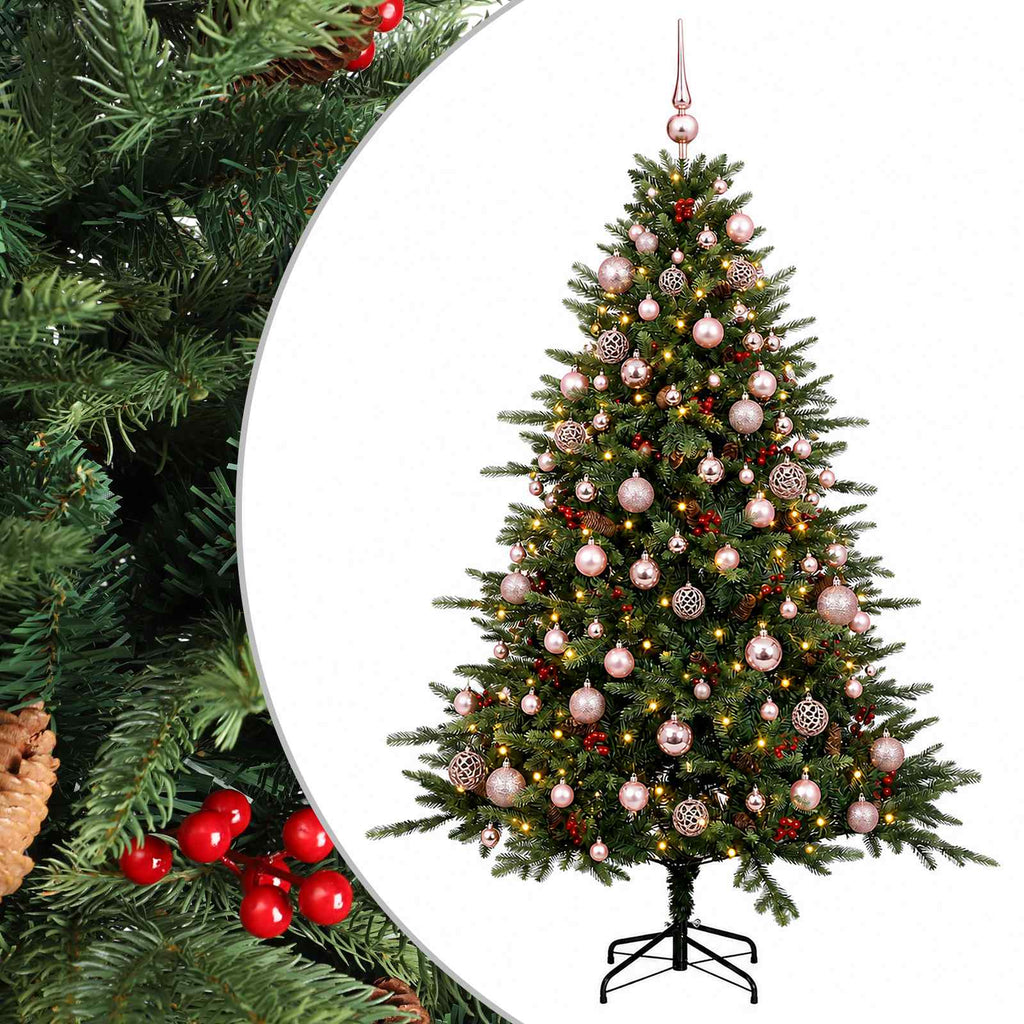 vidaXL Sztuczna choinka z bombką 210 cm 300 LED Ciepła biel