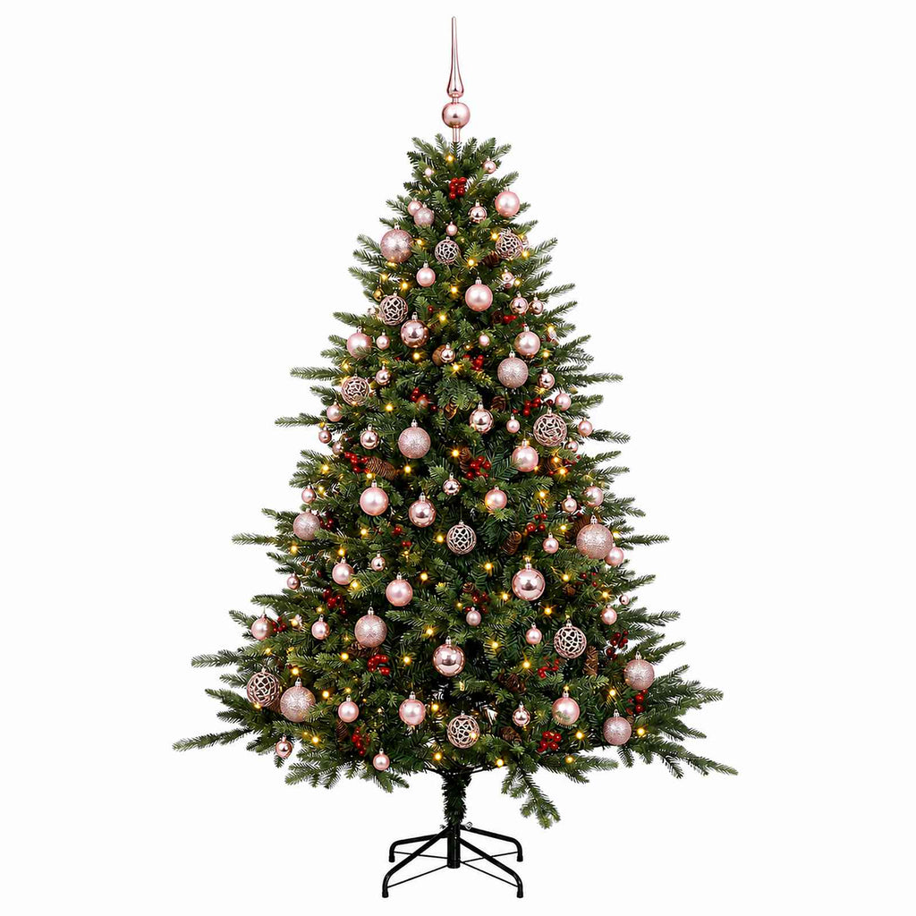 vidaXL Sztuczna choinka z bombką 210 cm 300 LED Ciepła biel