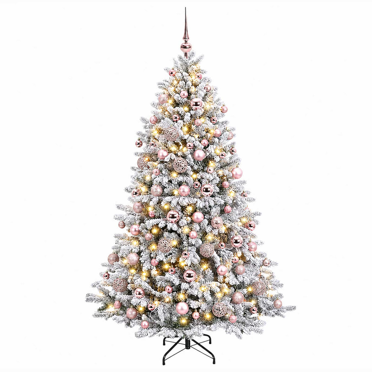 vidaXL Sztuczna choinka z bombkami 180 cm 300 LED Ciepła biel