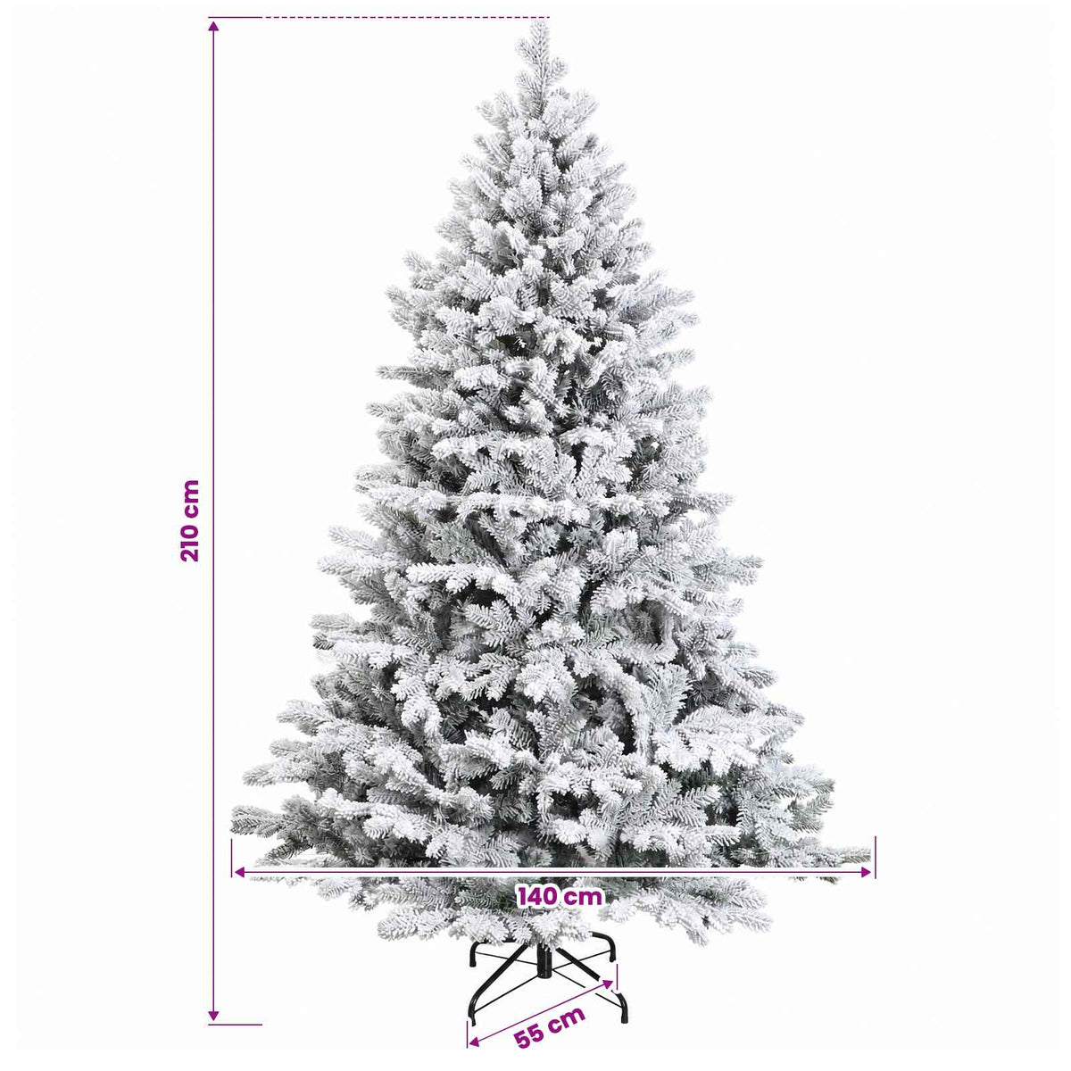 vidaXL Sztuczna choinka z bombkami 210 cm 300 LED Ciepła biel
