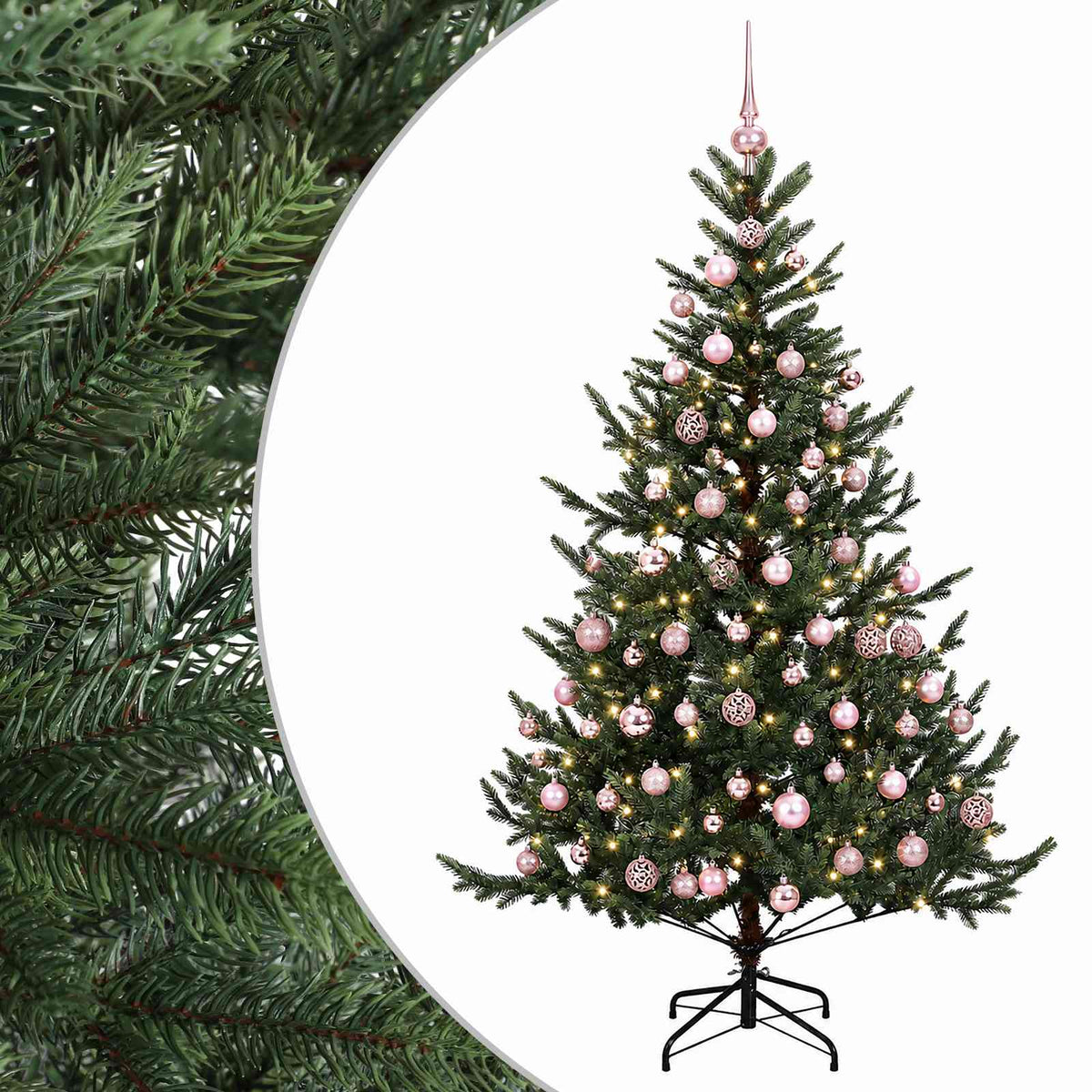 vidaXL Sztuczna choinka z bombką 240 cm 300 LED Ciepła biel
