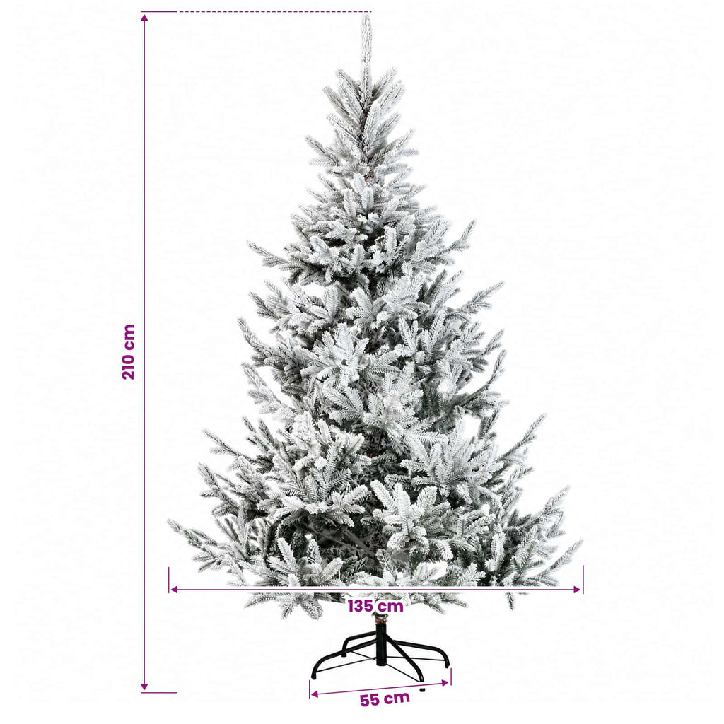 vidaXL Sztuczna choinka z bombką 210 cm 300 LED Ciepła biel