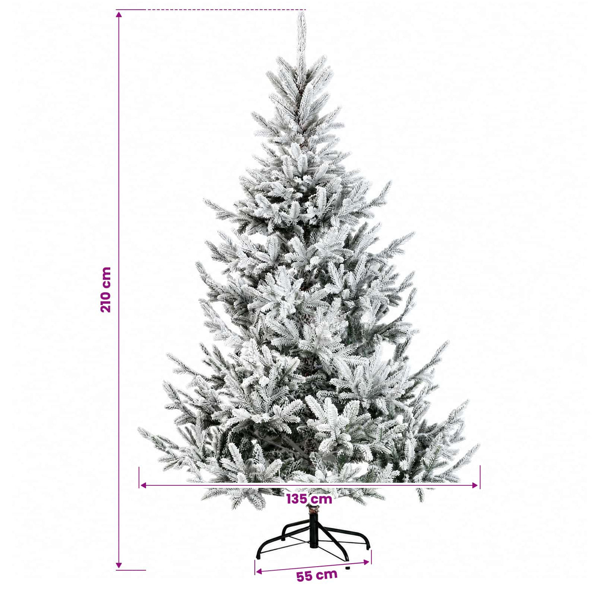 vidaXL Sztuczna choinka z bombką 210 cm 300 LED Ciepła biel