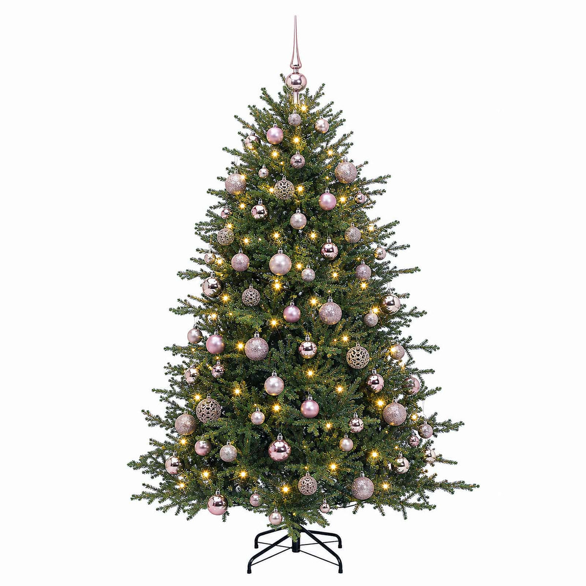 vidaXL Sztuczna choinka z bombką 210 cm 300 LED Ciepła biel