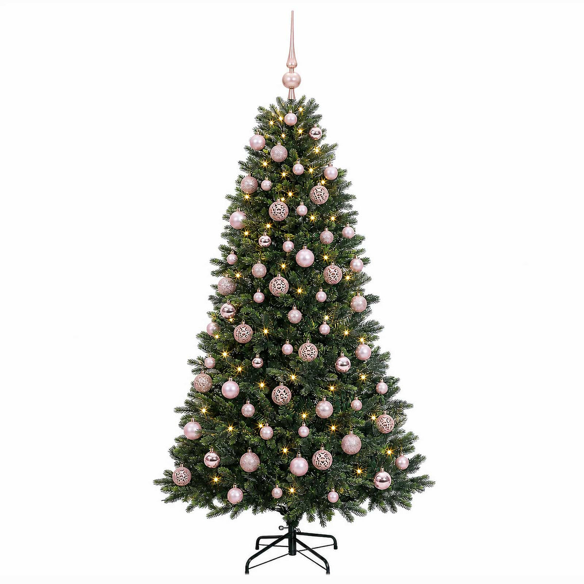 vidaXL Sztuczna choinka z bombkami 240 cm 300 LED Ciepła biel