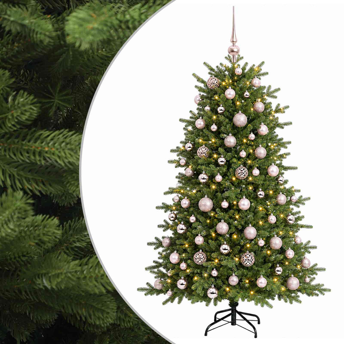 vidaXL Sztuczna choinka z bombką 180 cm 300 LED Ciepła biel