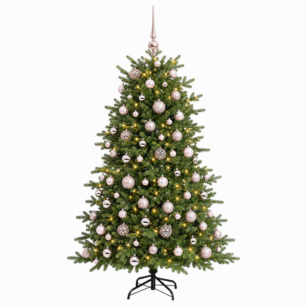 vidaXL Sztuczna choinka z bombką 210 cm 300 LED Ciepła biel