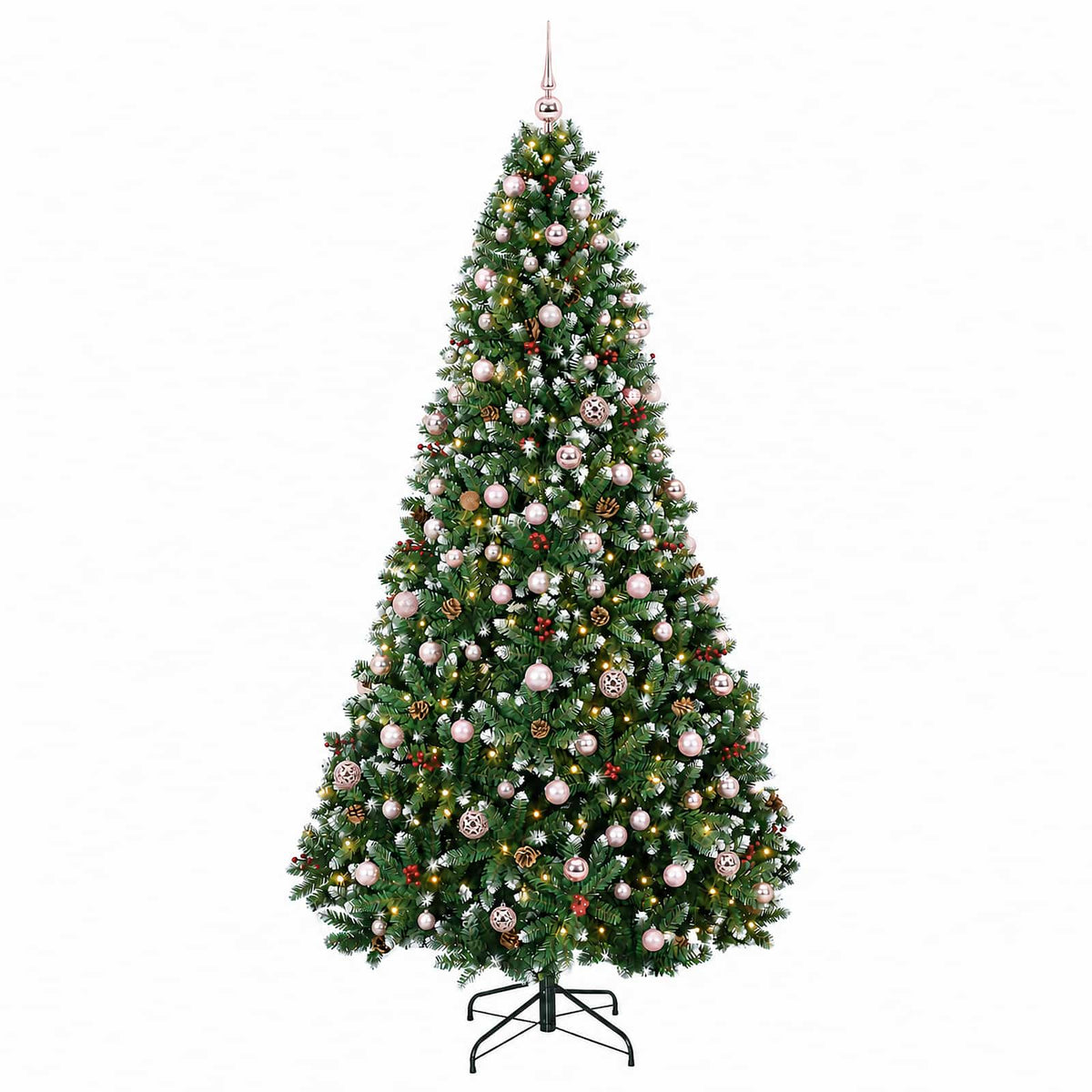 vidaXL Sztuczna choinka zielona z bombką 180 cm 300 LED Ciepła biel