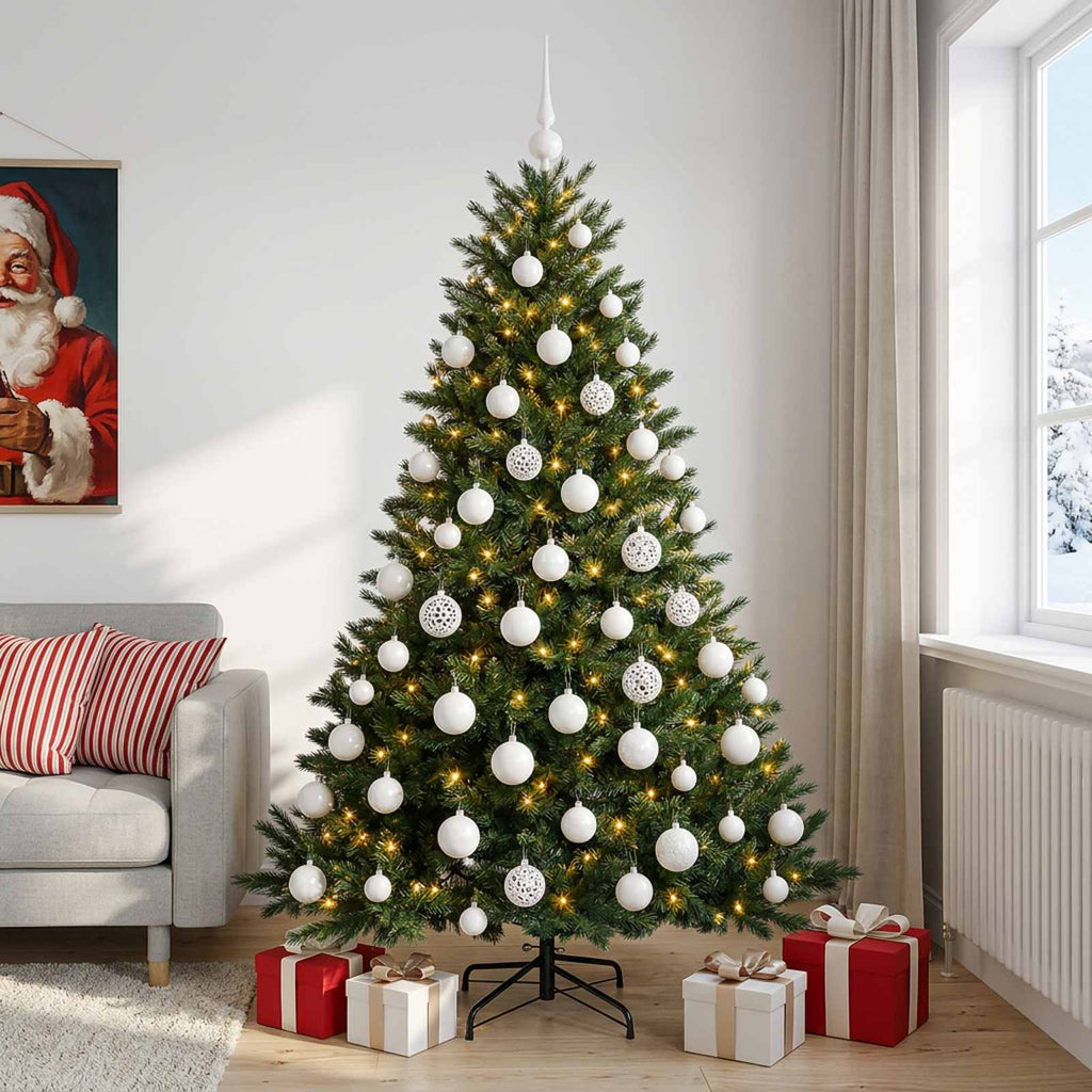 vidaXL Sztuczna choinka z bombką 240 cm 300 LED Ciepła biel