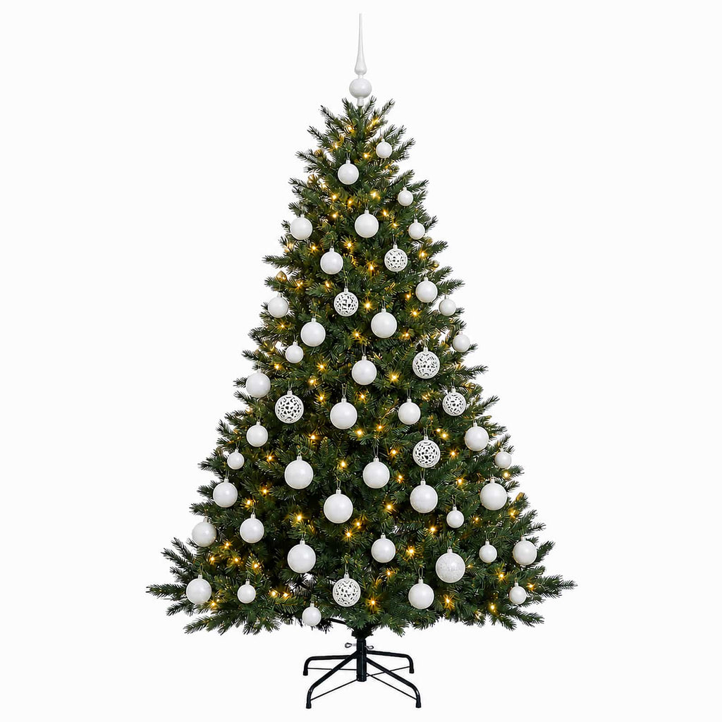 vidaXL Sztuczna choinka z bombką 180 cm 300 LED Ciepła biel