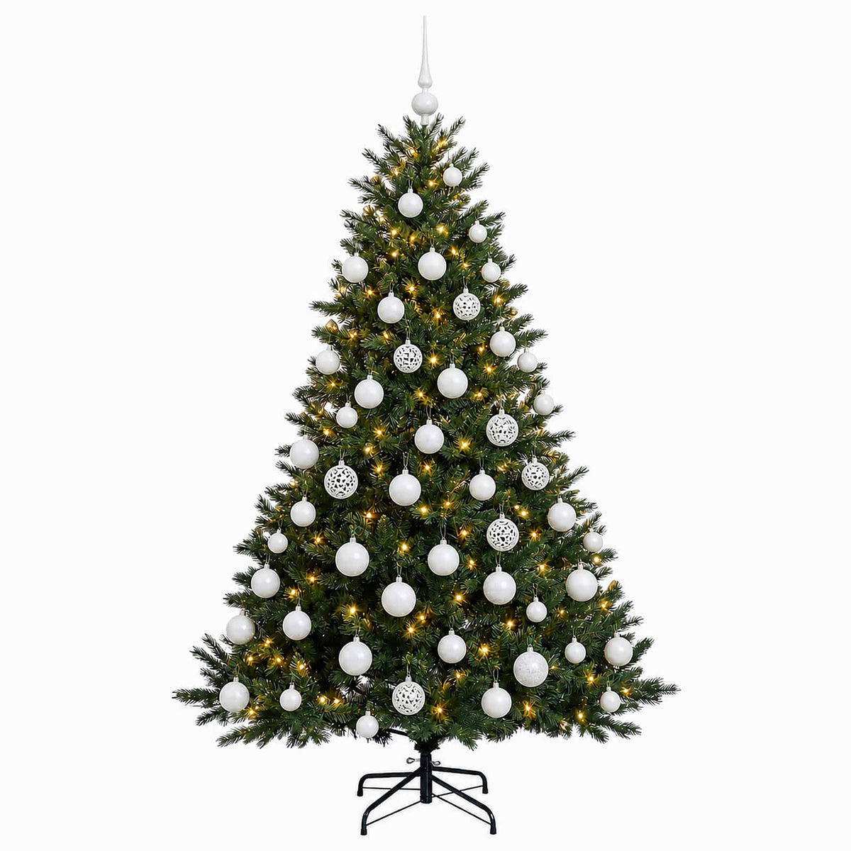 vidaXL Sztuczna choinka z bombką 180 cm 300 LED Ciepła biel