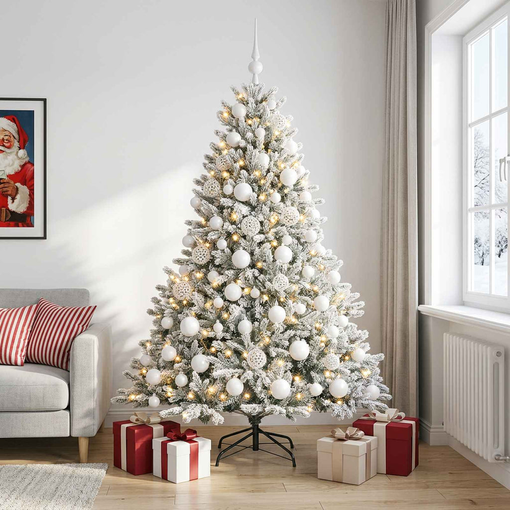 vidaXL Sztuczna choinka z bombką 210 cm 300 LED Ciepła biel