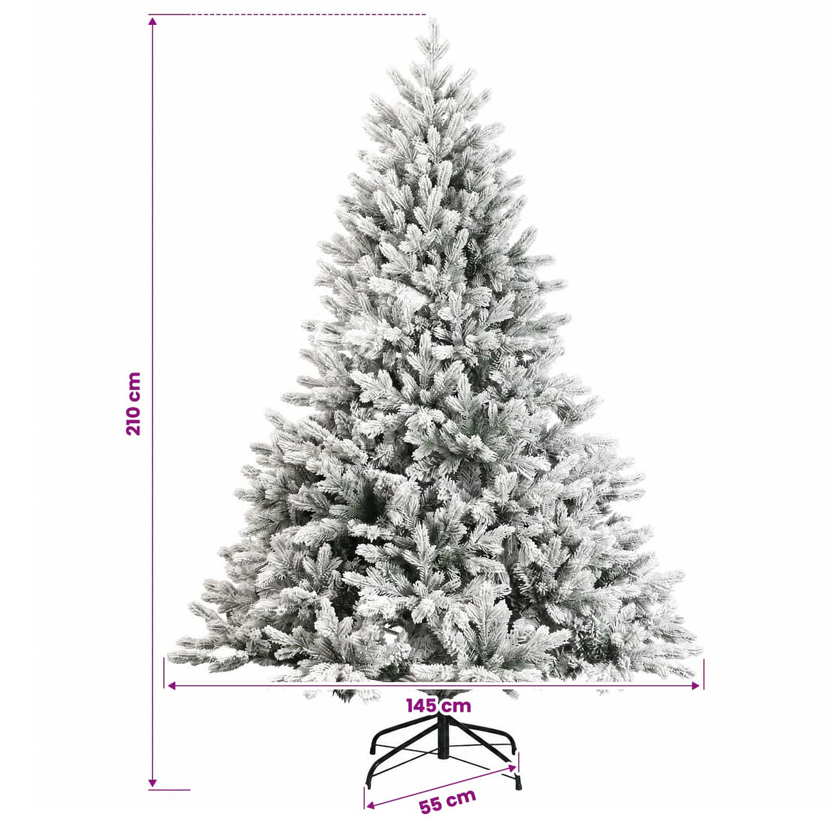 vidaXL Sztuczna choinka z bombką 210 cm 300 LED Ciepła biel