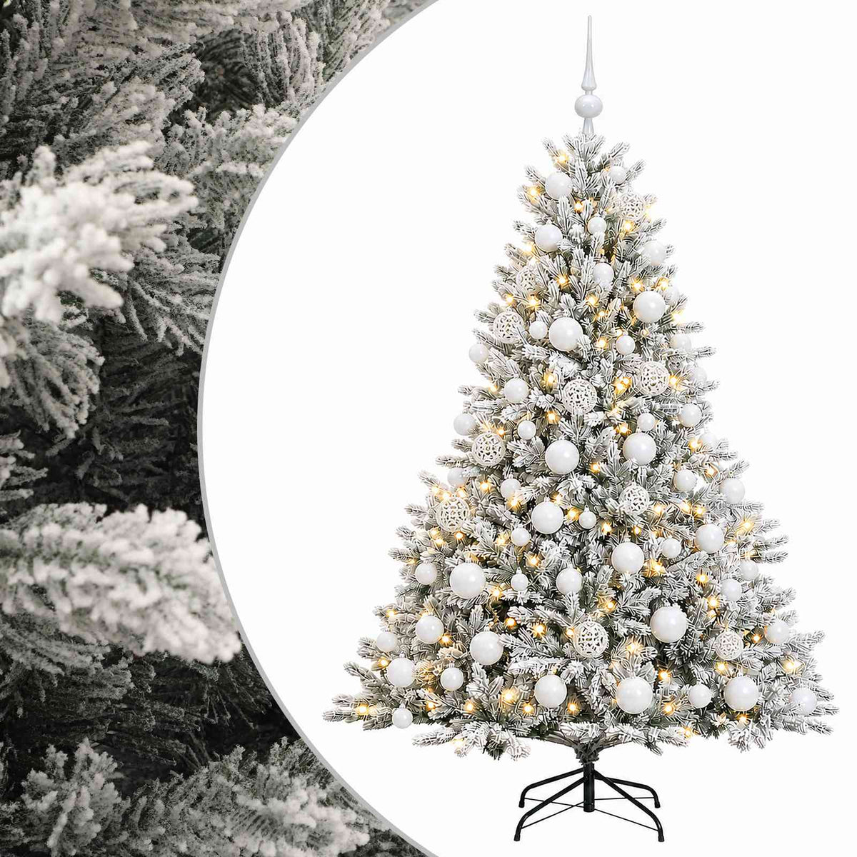 vidaXL Sztuczna choinka z bombką 240 cm 300 LED Ciepła biel