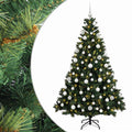 vidaXL Sztuczna choinka z bombkami 240 cm 300 LED Ciepła biel