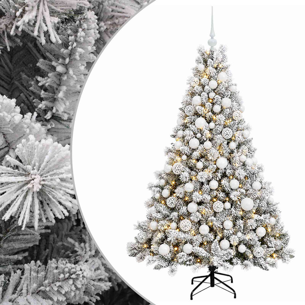 vidaXL Sztuczna choinka z bombkami 240 cm 300 LED Ciepła biel