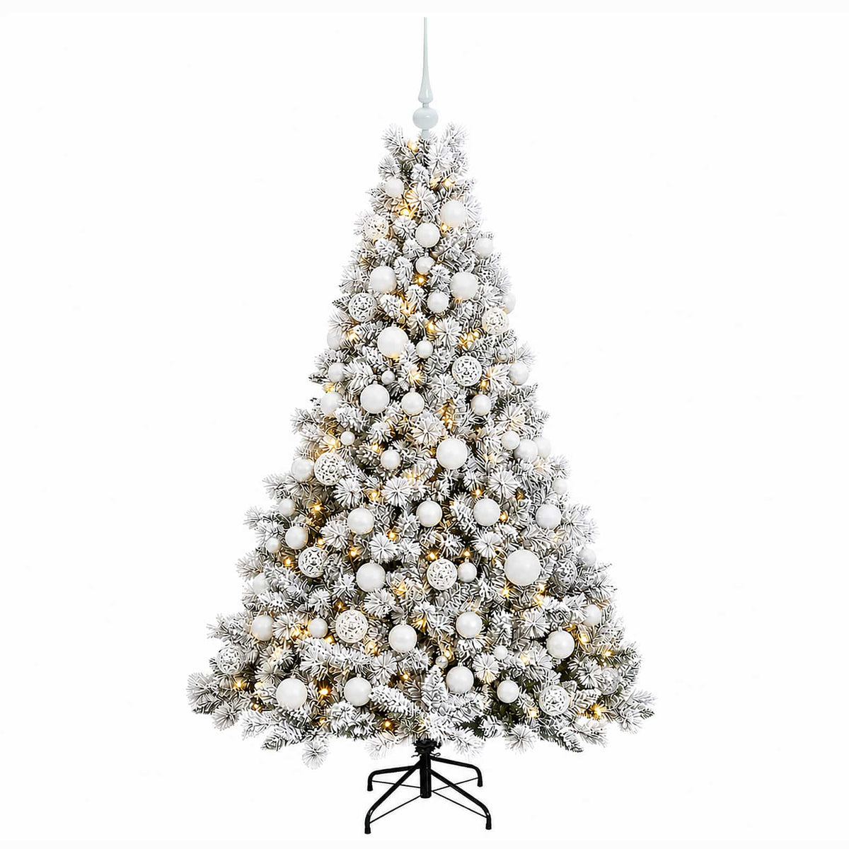 vidaXL Sztuczna choinka z bombkami 240 cm 300 LED Ciepła biel