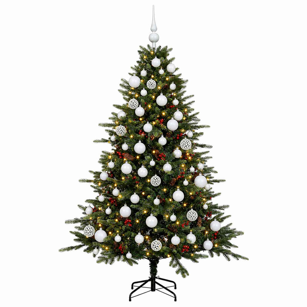 vidaXL Sztuczna choinka z bombką 210 cm 300 LED Ciepła biel