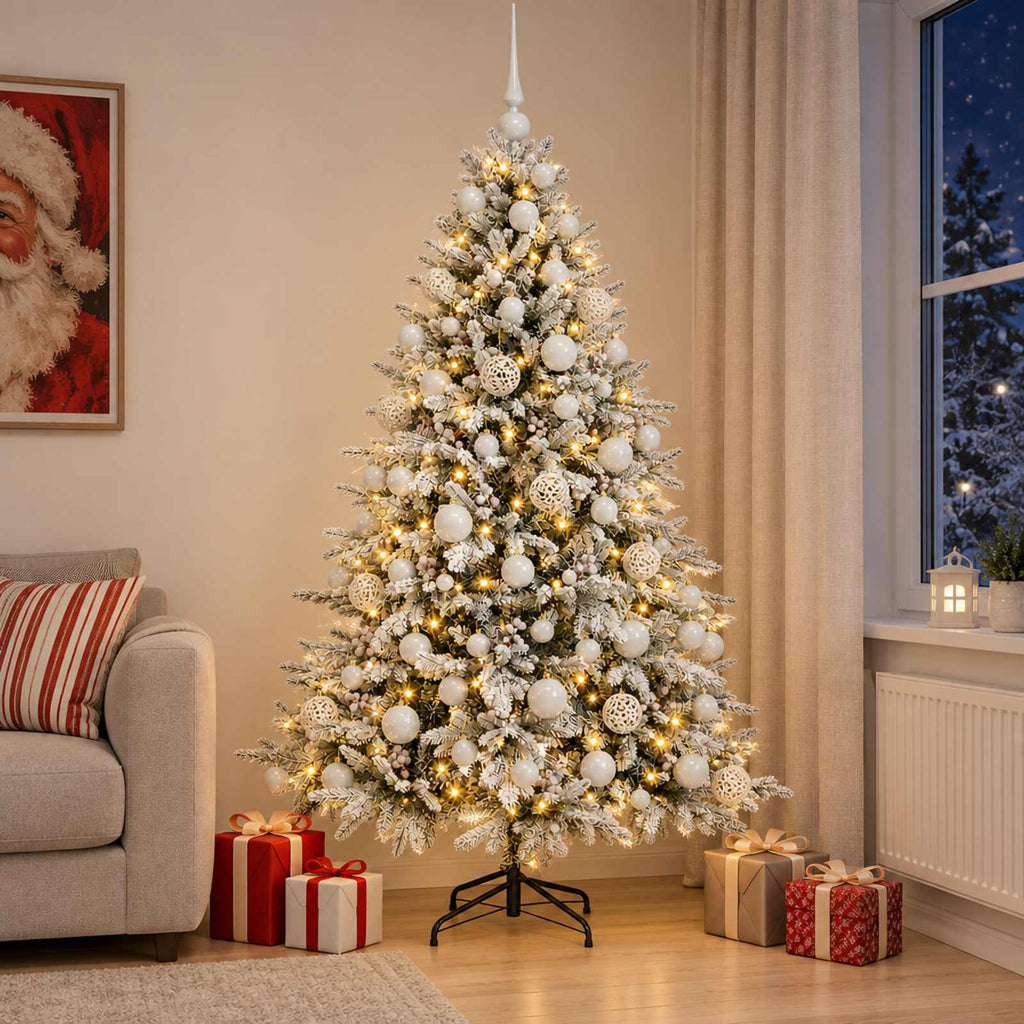 vidaXL Sztuczna choinka z bombką 180 cm 300 LED Ciepła biel