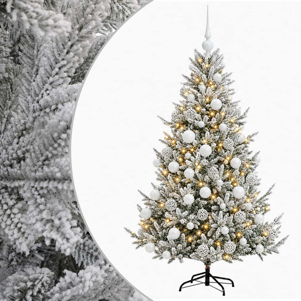 vidaXL Sztuczna choinka z bombką 210 cm 300 LED Ciepła biel