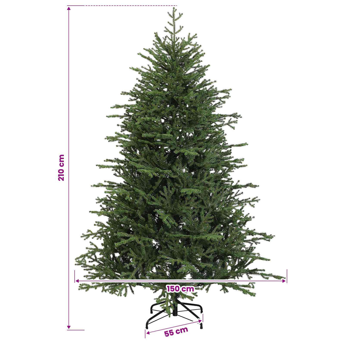 vidaXL Sztuczna choinka z bombką 210 cm 300 LED Ciepła biel