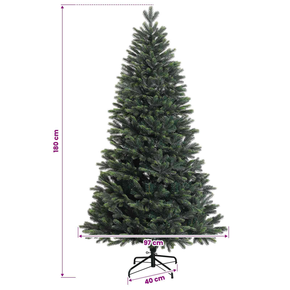 vidaXL Sztuczna choinka z bombkami 180 cm 300 LED Ciepła biel