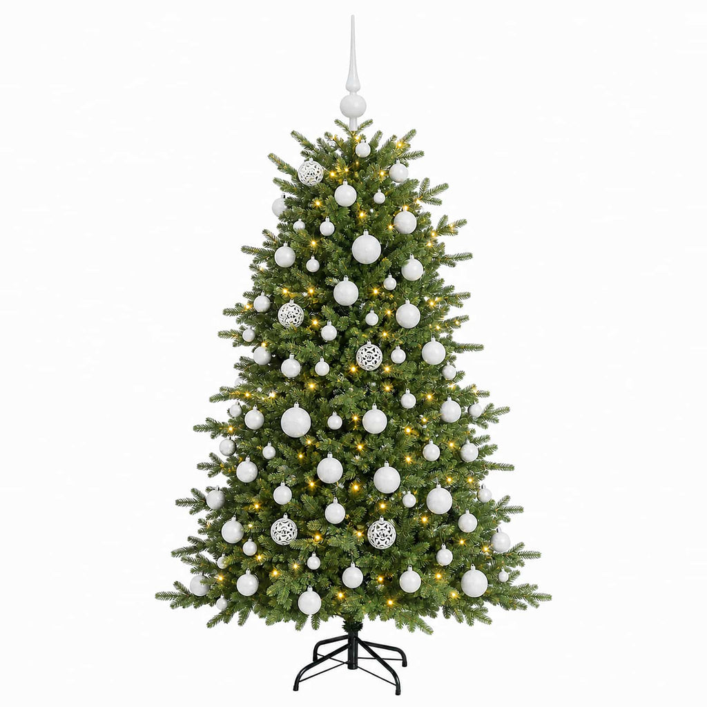 vidaXL Sztuczna choinka z bombką 180 cm 300 LED Ciepła biel