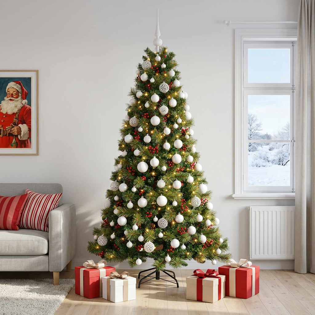 vidaXL Sztuczna choinka z bombką 180 cm 300 LED Ciepła biel